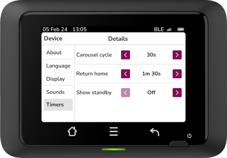 Pipit 200 screen